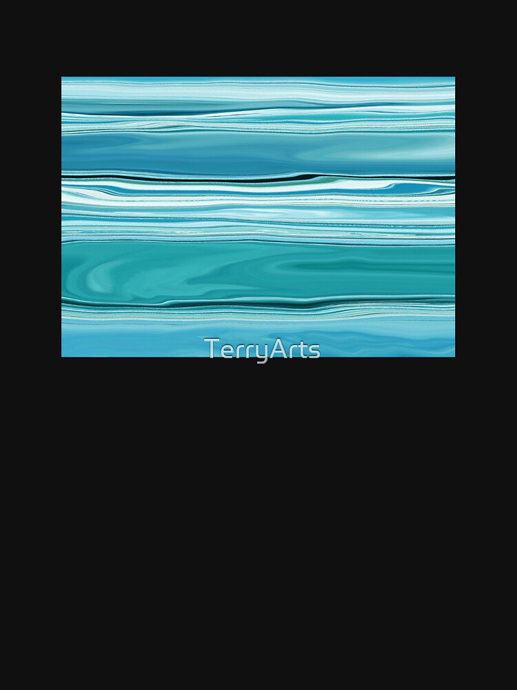 Ocean Abstract Horizontal Stripes Beachy Vibes Beach House Décor Art 6 of 20 by Beachy