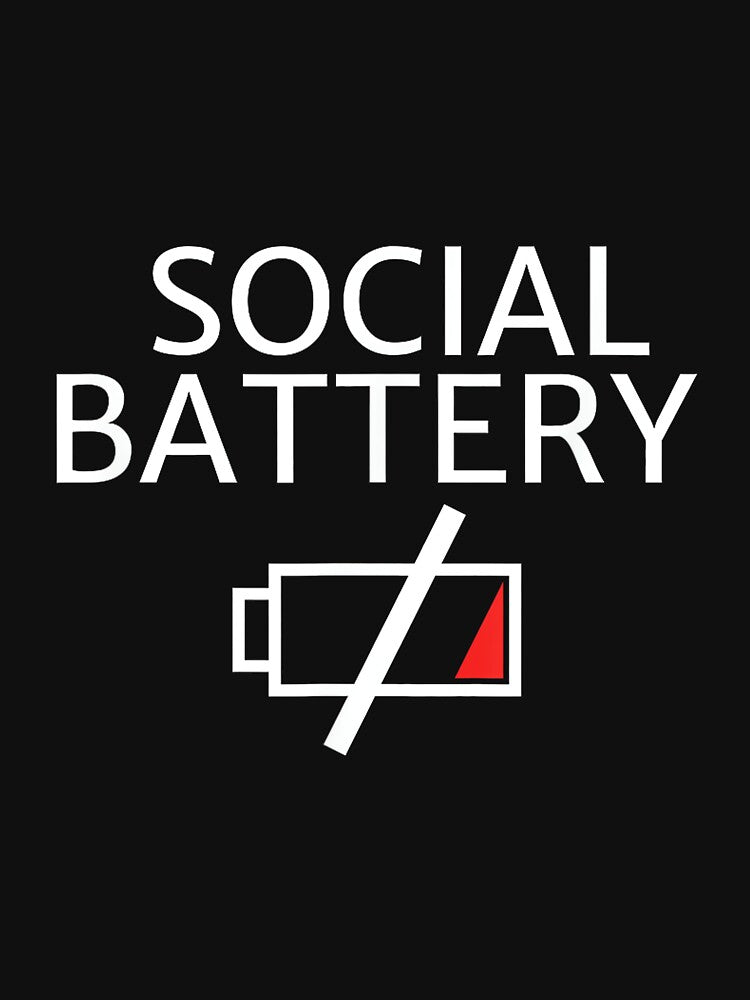 My social battery is low T-shirt for an introvert by JohnVBurks