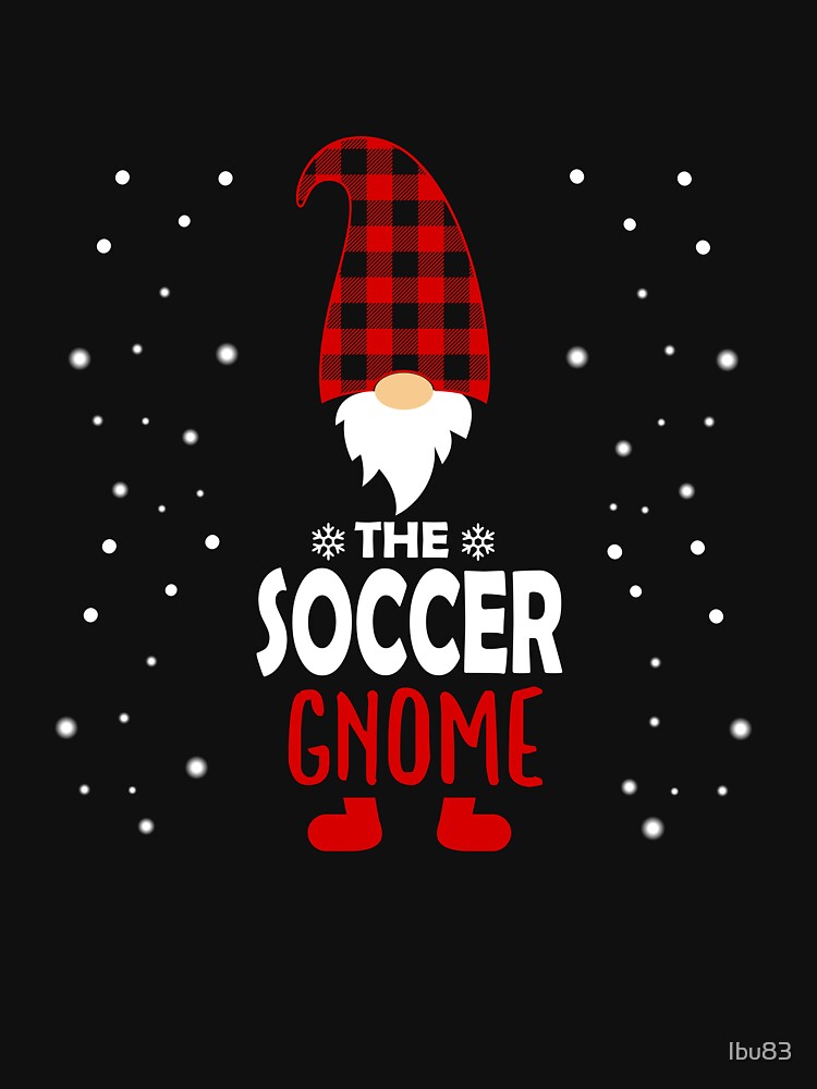 Christmas soccer Gnome Red Plaid Gift by Ibu83