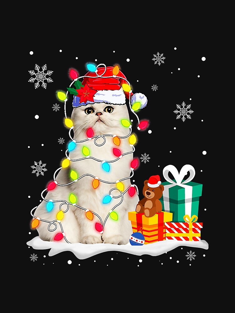 Funny Persian Christmas Light Cat Dad by atalia8932