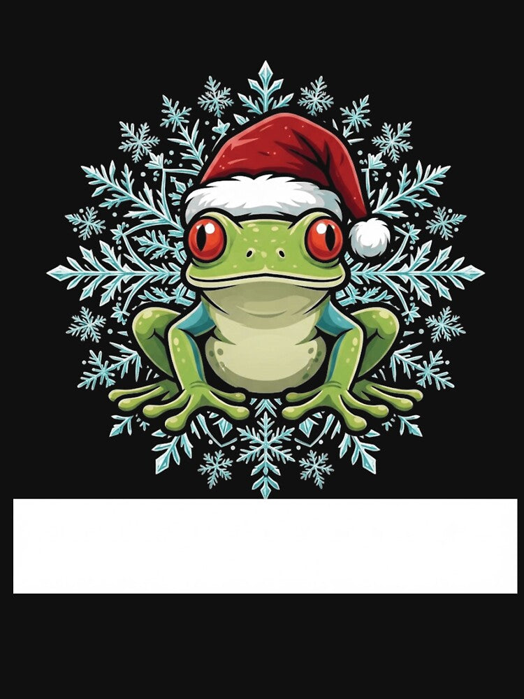 Cute Santa Frog with Winter Snowflake Holiday Design by MiALopezArt