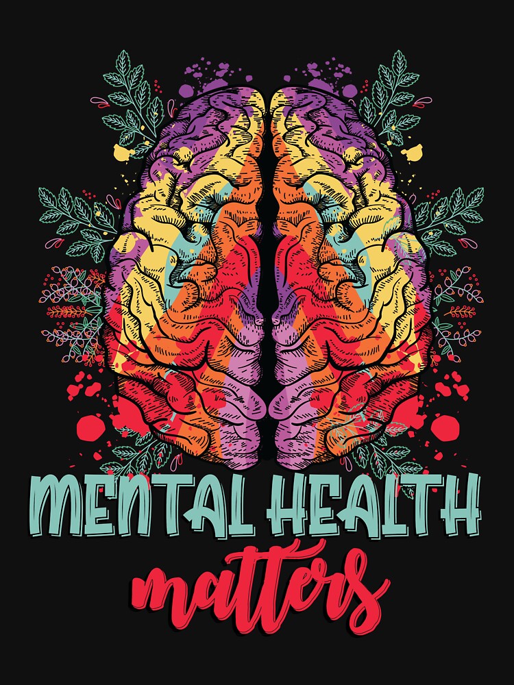 Mental Health Matters Brain Art Mental Health Awareness Gear by DynamicDesign