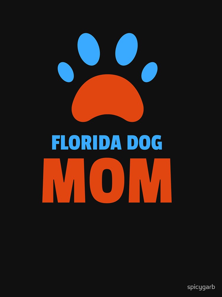 Florida Dog Mom Blue Orange Paw by spicygarb