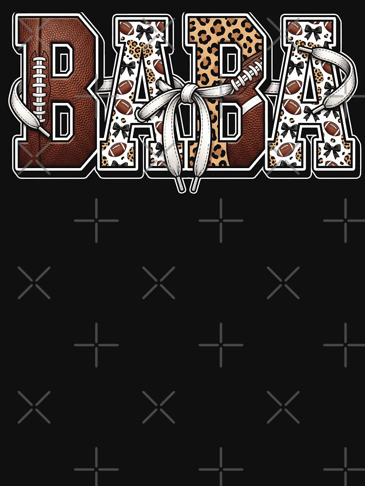 Retro Football Glam Leopard Print Bow Sports Mom Design by ArcaneArtistry