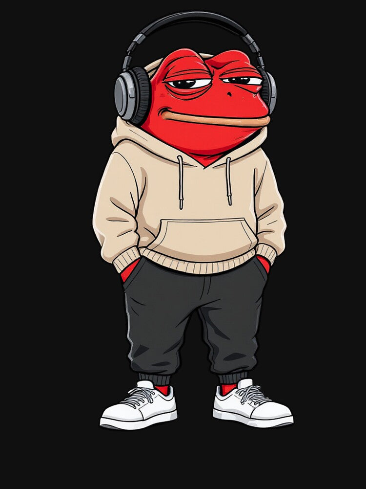 Lo-Fi Headphones Frog – Calm Aesthetic Music Frog Illustration by ColorSplash123