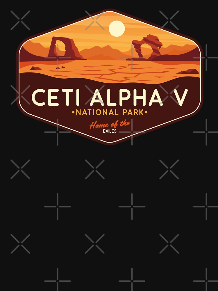 Ceti Alpha Desert World Retro Sci-Fi Badge by magrodanny Unisex