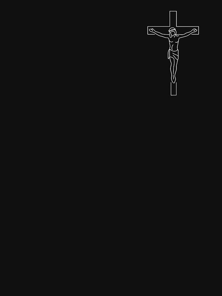 Minimalist Jesus on the Cross – Line Art Faith Design by Flowing States Design Studio