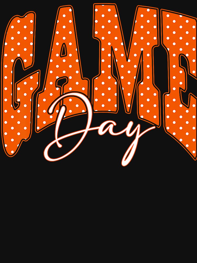 Orange Polka Dot Game Day Football Touchdown Season by Krwasatoune
