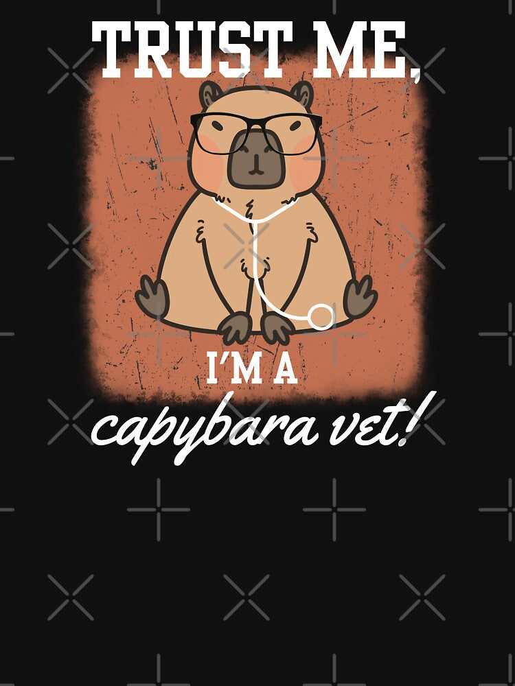 Capybara Red Funny Vet Tech by artbybiyan