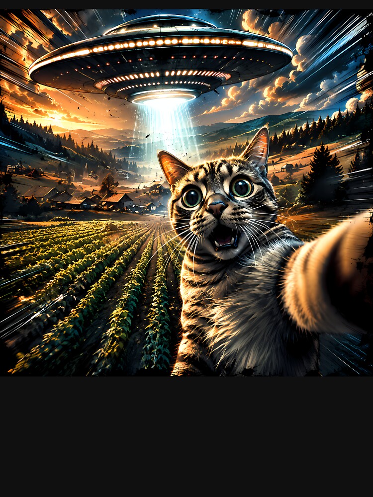 Funny Cat Ufo Selfie by RetroOddity