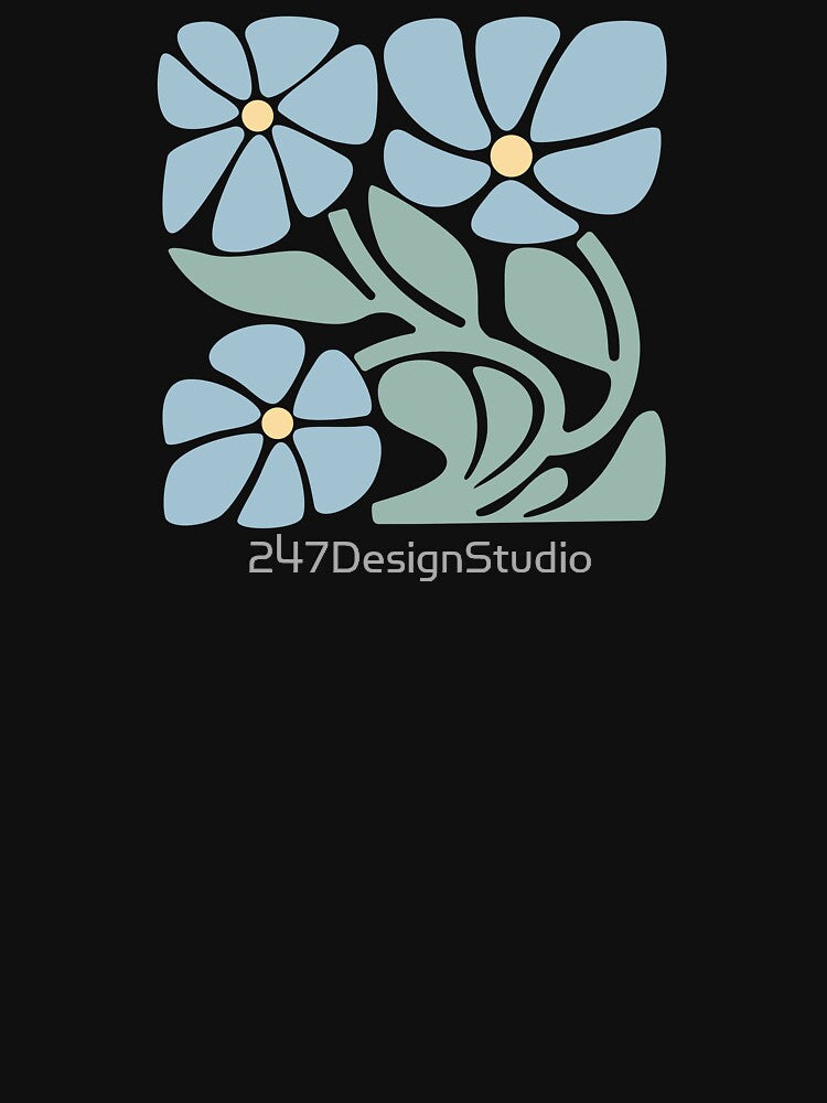 Retro daisy (blue) by 247DesignStudio