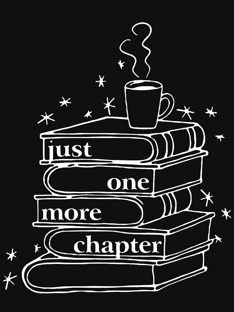 Just One More Chapter Books Line Art by BirdJamarcus