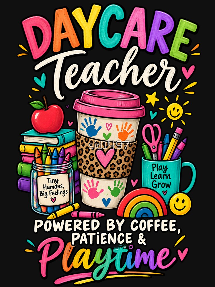 Daycare Teacher - Powered by Coffee Patience & Playtime by SidTastic