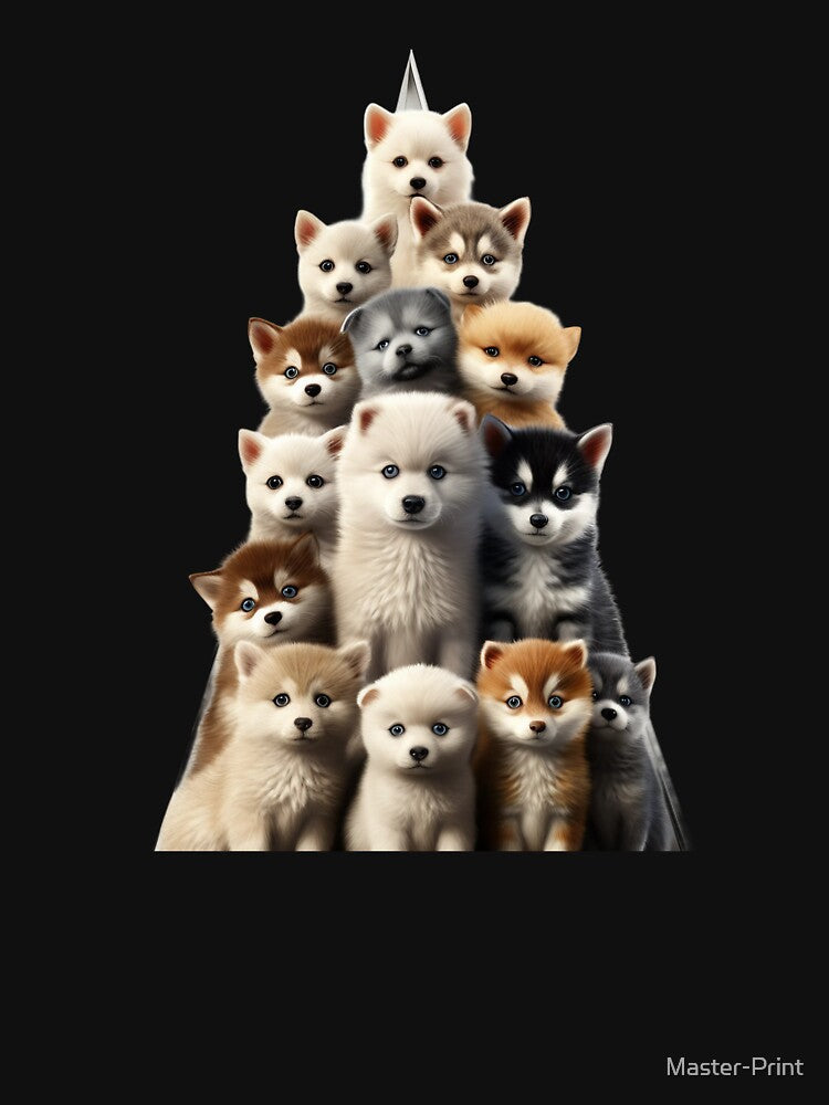 Merry Christmas Puppies on the Christmas Tree by Master-Print