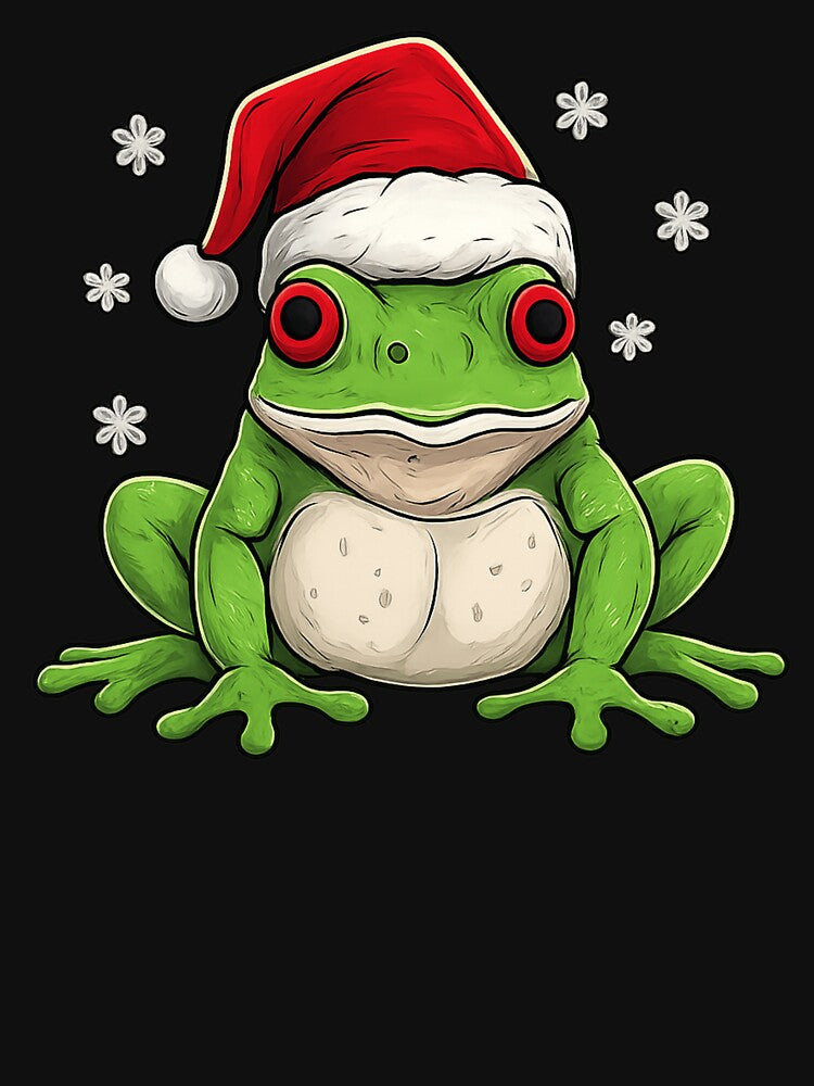 Christmas Frog Santa Hat Funny Holiday Cute Red Eyed Tree Frog by haitrieuic96