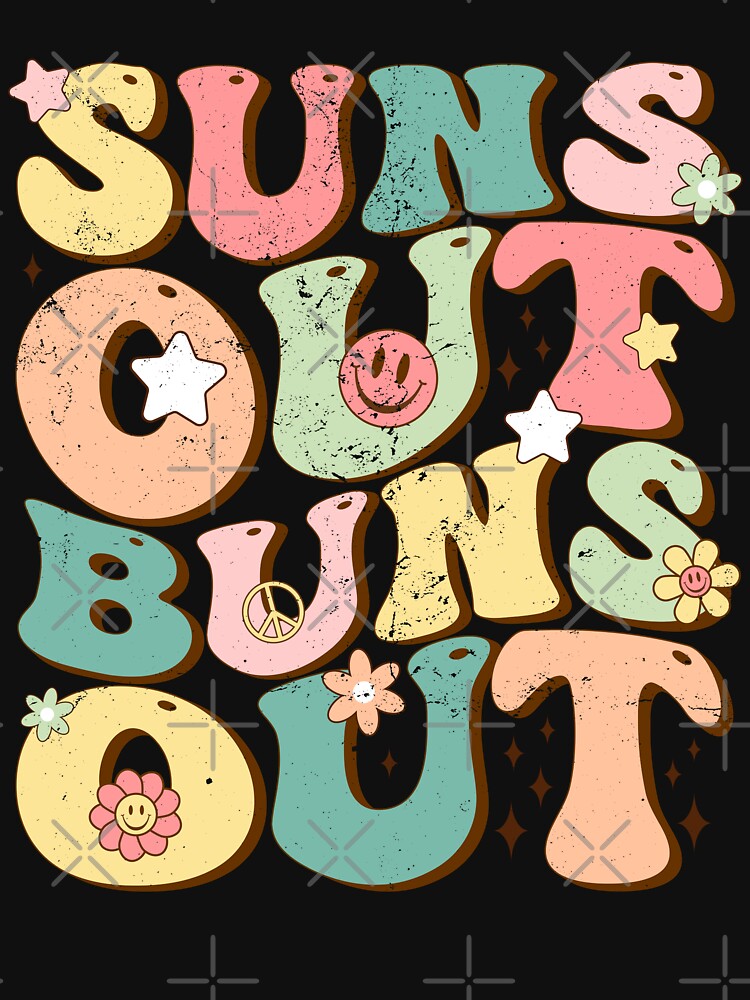 Suns Out Buns Out Vintage Summer Vibes Groovy by Jungle Hub