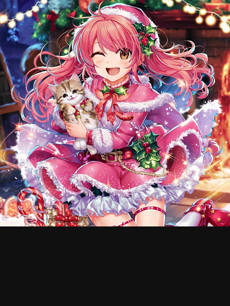 Pink Christmas | Anime Girl With Cute Kitten by PinkGoddessLove