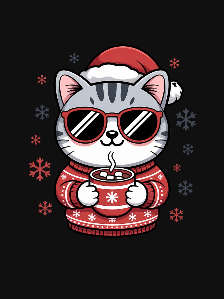 Cozy Cat | Cute Chibi Christmas Cat in Sweater | Kawaii Holiday Design by ColorSplash123
