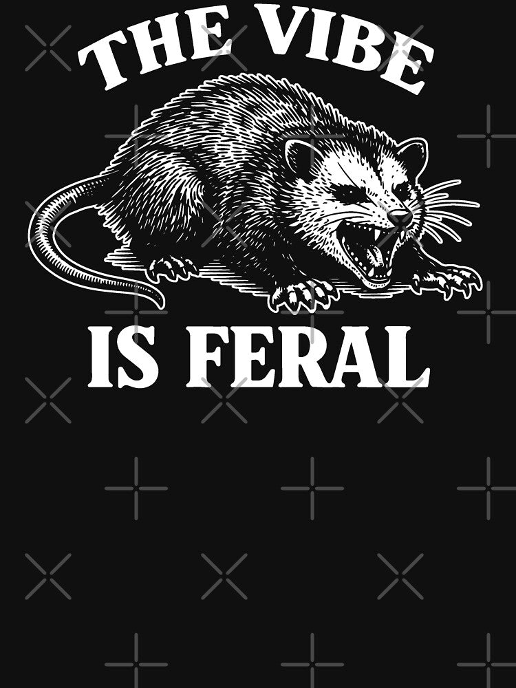 Vintage Funny Opossum - The Vibe is Feral 2 by loupglouglou