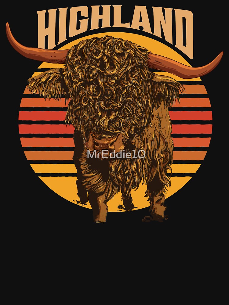 Vintage Scottish Highland Cow Art by MrEddie10