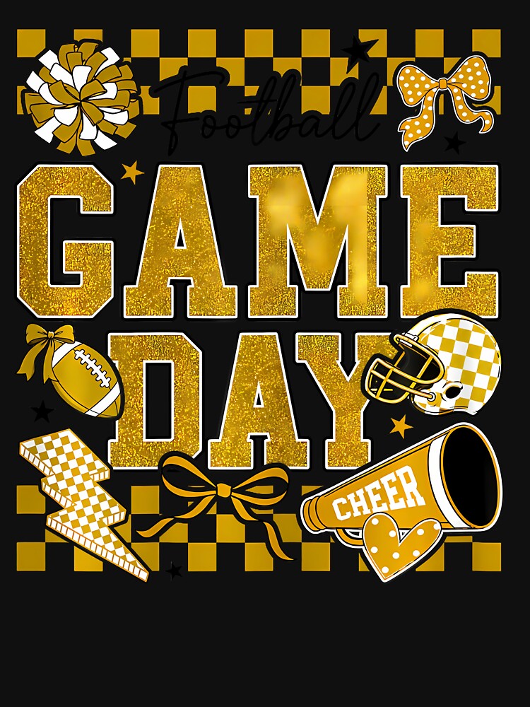 Football Game Day Touchdown Season Cheer Team Spirit Gold by T9AXER