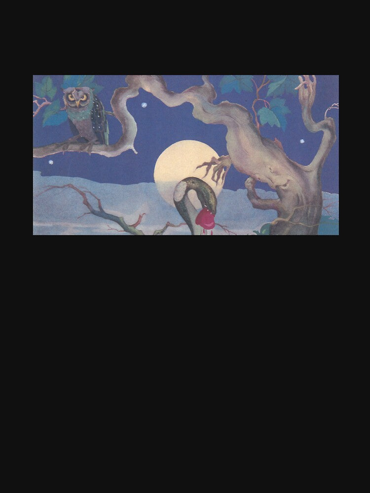 Vintage Poster Horror Aesthetic with Owl, Snake and Full Moon by LaCaDesigns