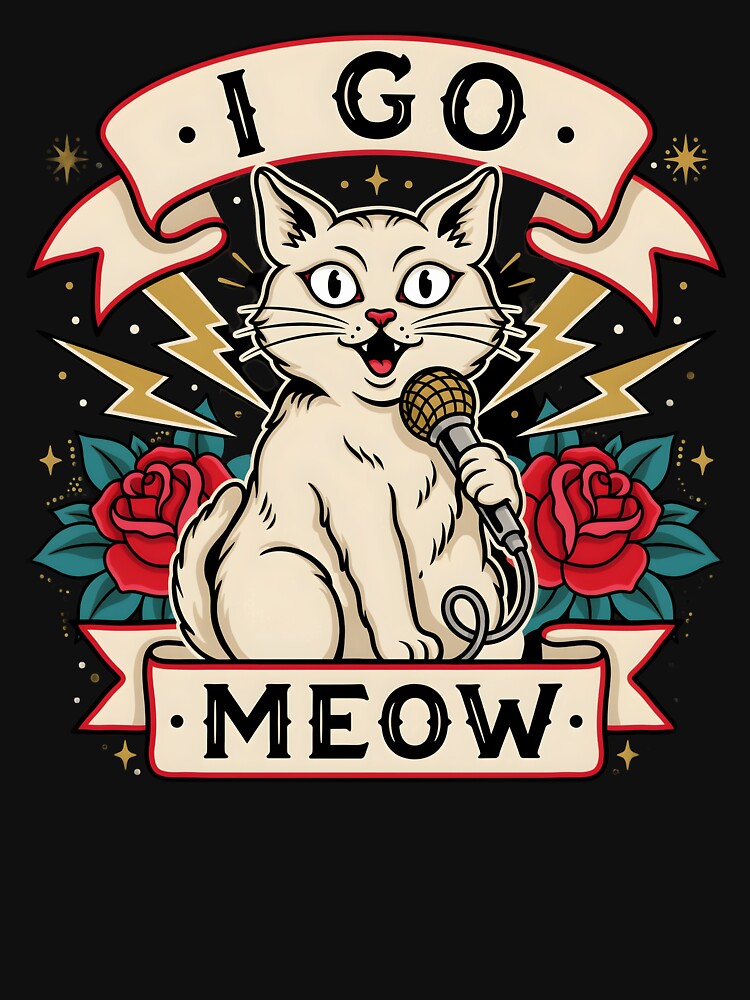 I Go Meow Retro Meme Funny Cat Lover with Vintage Style by Redgiant87x