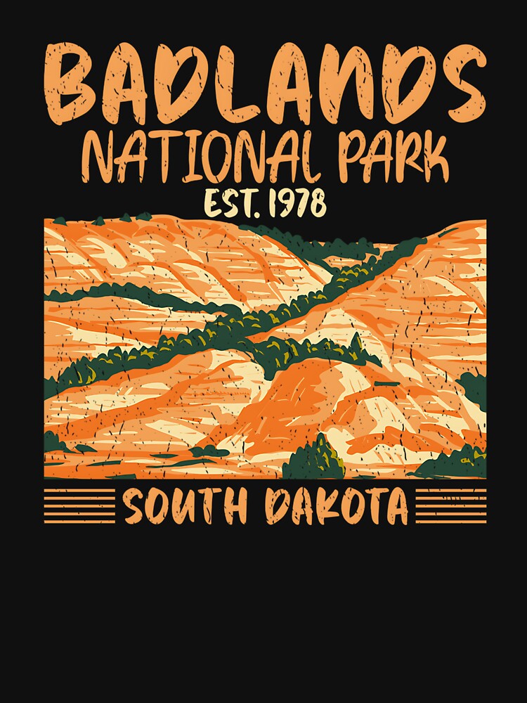 Vintage National Park Badlands National Park by Stroblesamuel