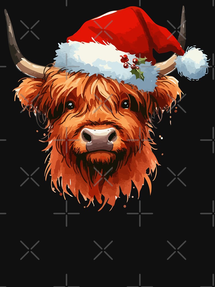 Christmas Highland Cow Heilan Coo by TomFrontierArt