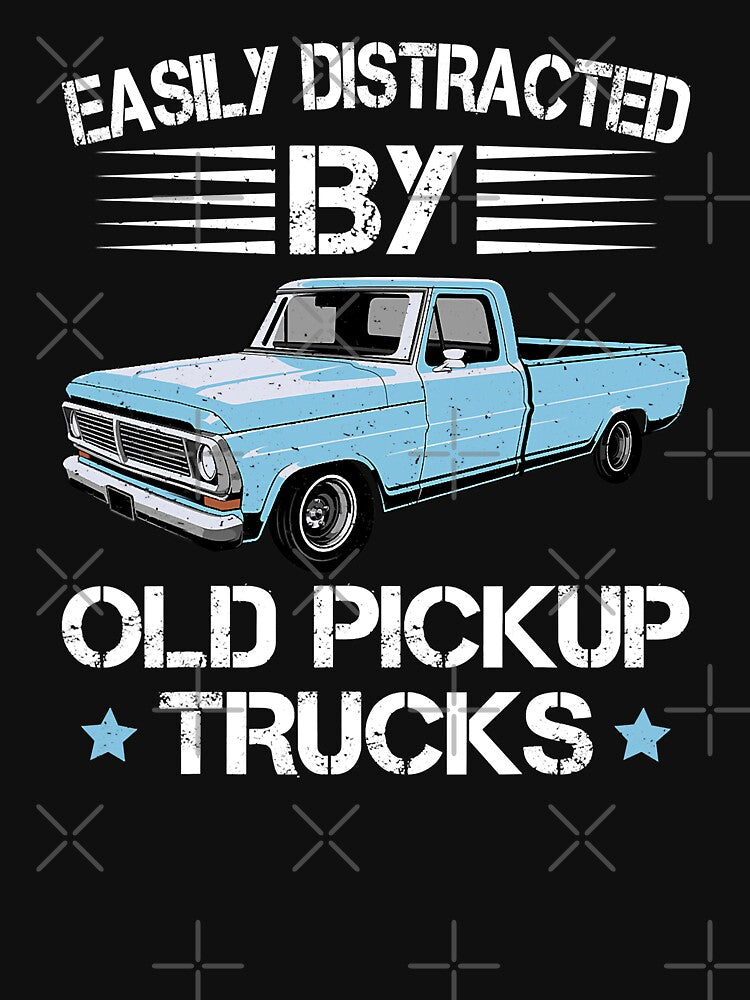 Easily Distracted By Old Pickup Trucks Humor Gifts Trucker by GardNewerd