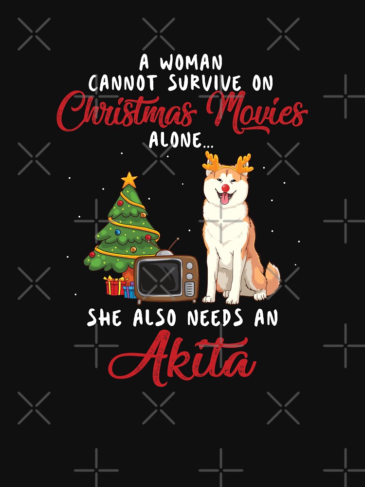 Women, Akita and Christmas Movie Funny Gift by TeeDoozy
