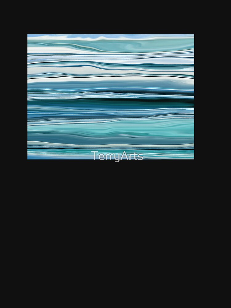 Abstract Ocean Horizontal Lines Coastal Style Décor Beachy Vibes Art 1 of 20 by Beachy