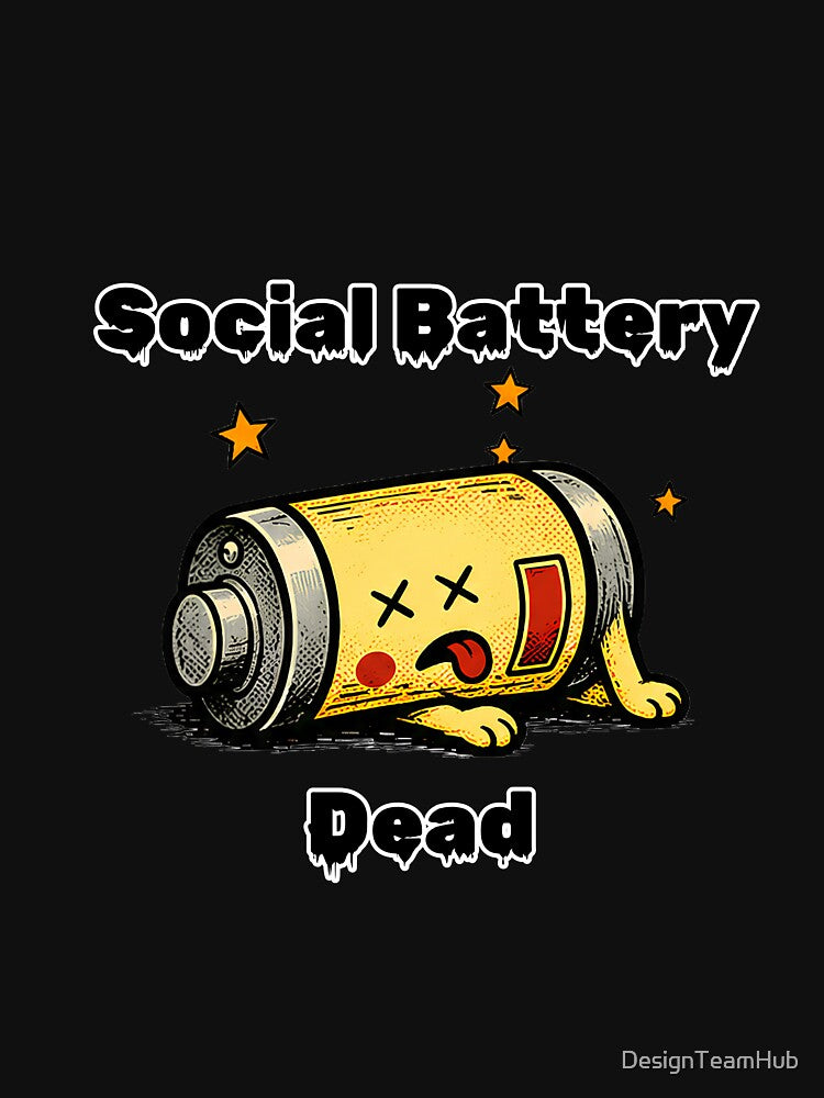 Social Battery Dead Shirt – Funny Introvert Low Energy Aesthetic Tee by DesignTeamHub