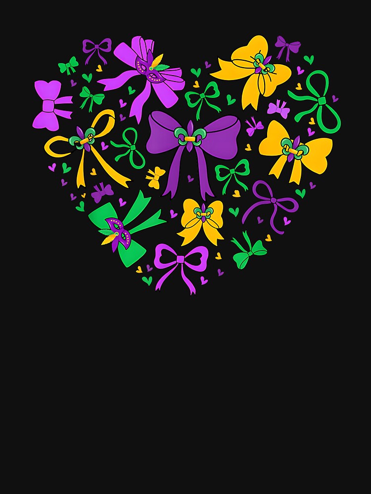 mardi gras coquette bow Heart women Girly by Boutkimaewab