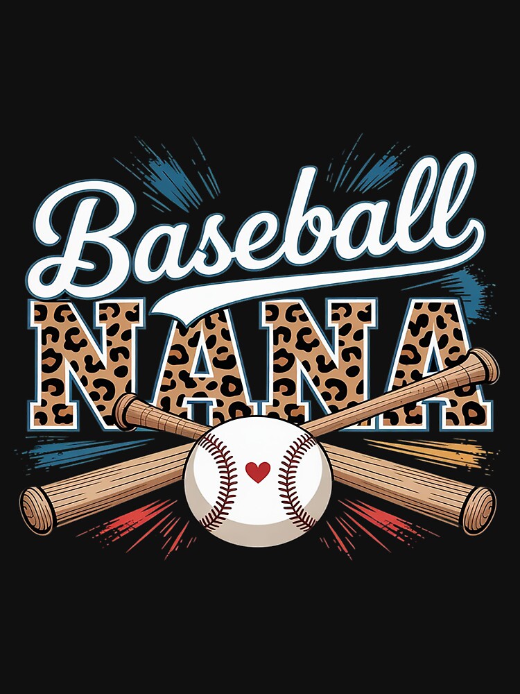 Baseball Nana Game Day Leopard Retro Baseball Mother's Day by AvenStudioCo