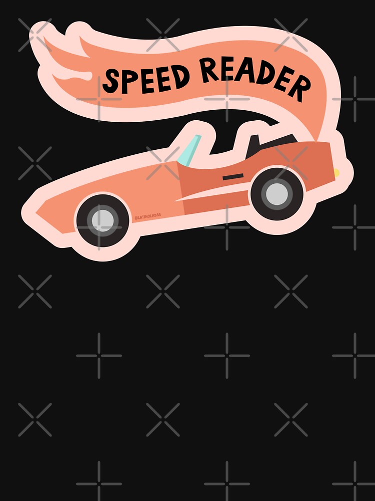 Speed Reader / Bookish Racing Car Pastel Orange Yellow Aesthetic For Girlie Kindle Readers Tbr Ya Romancce by Latinoladas