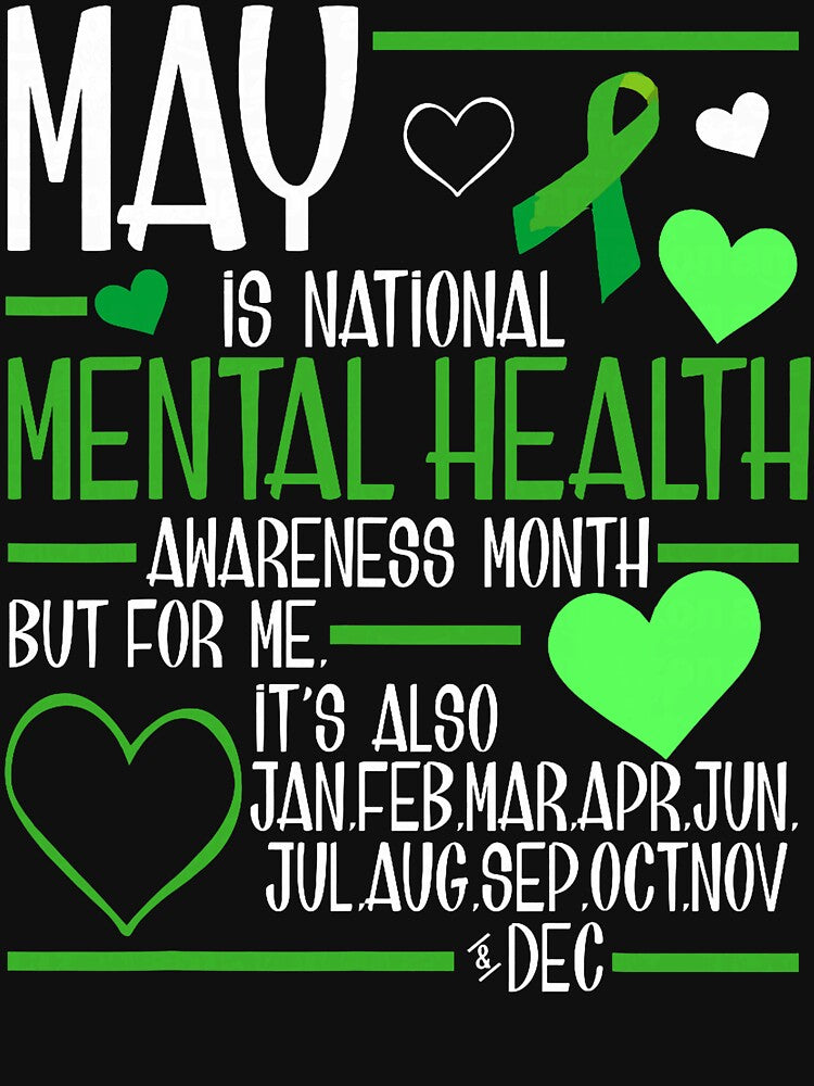 in May We Wear Green Mental Health Awareness Month Ribbon by dianerobertsss