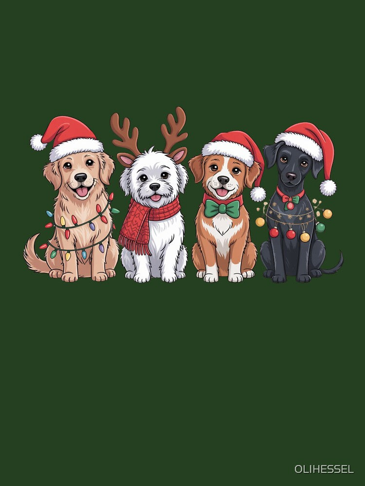 сute christmas dogs Christmas Farm by OLIHESSEL