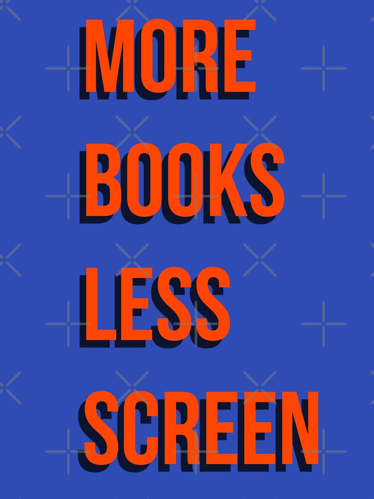 More Books Less Screen Time Retro Reading Advocate Graphic by Creations by lyne
