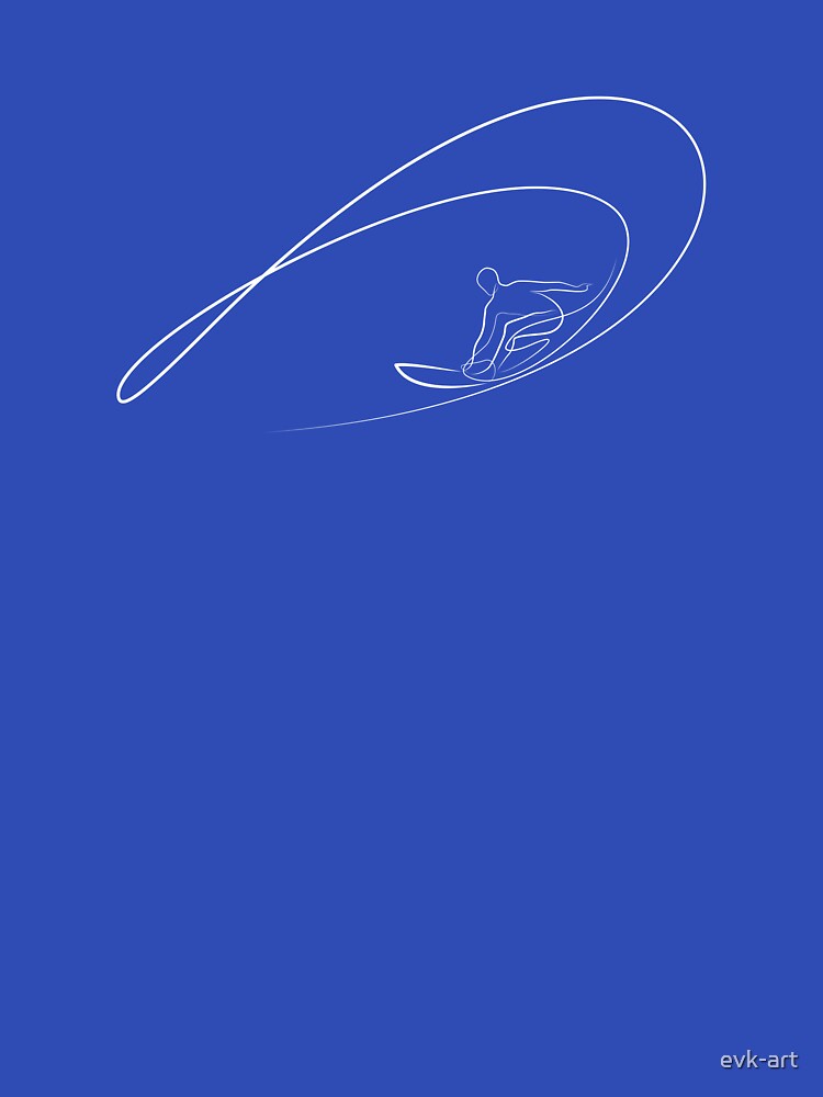 Surfing minimalist art in one line drawing by evk-art
