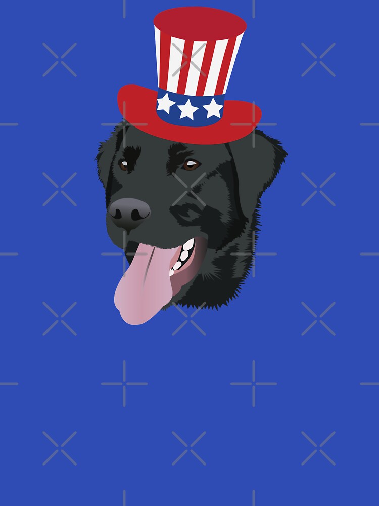 Patriotic Black Lab Dog by KCPetPortraits