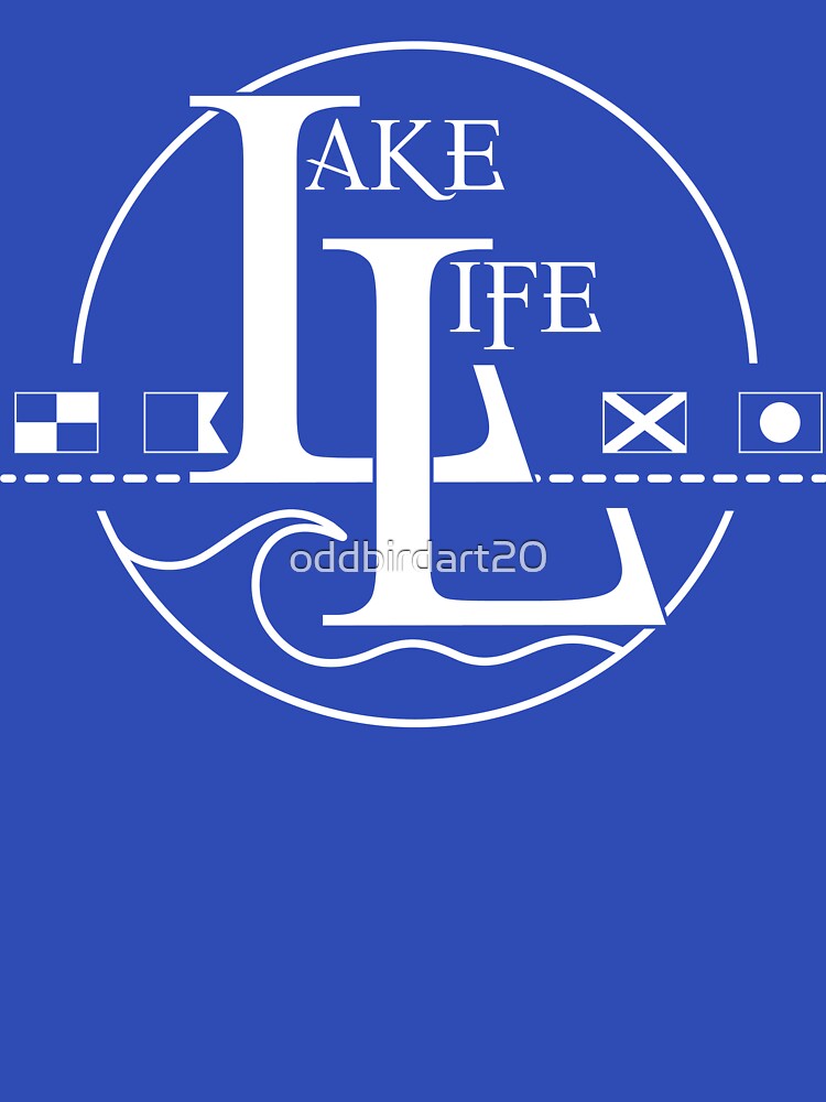 Lake Life with Flags for Dark Items by oddbirdart20