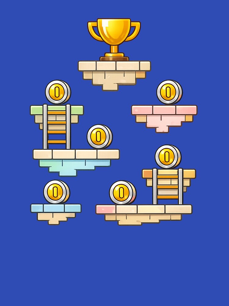 Retro Game Sticker Pack – Platform Coins and Trophy by SoftSproutstu