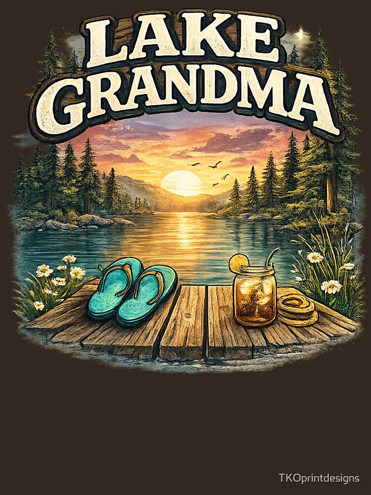 Lake Grandma Sunset Dock Shirt | Lake Life Grandma Gift | Funny Cabin Grandma Lake Lover by TKOprintdesigns