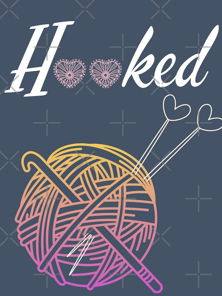Knit & Crochet Lover's Gift! Spin a Yarn, Hooked on Craft - Heart-Shaped Needlework, Crochet Needle and Knitting Needles by Ceramic Scripture