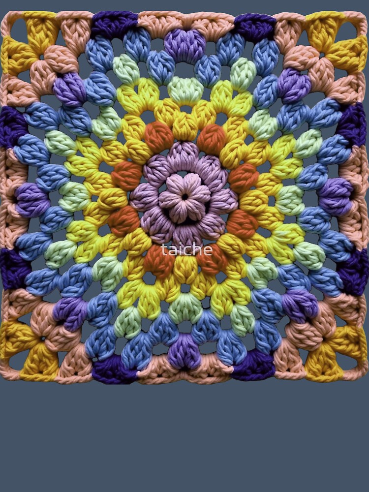 Granny Square Crochet Pattern Seventies Retro Lilac Pink by taiche