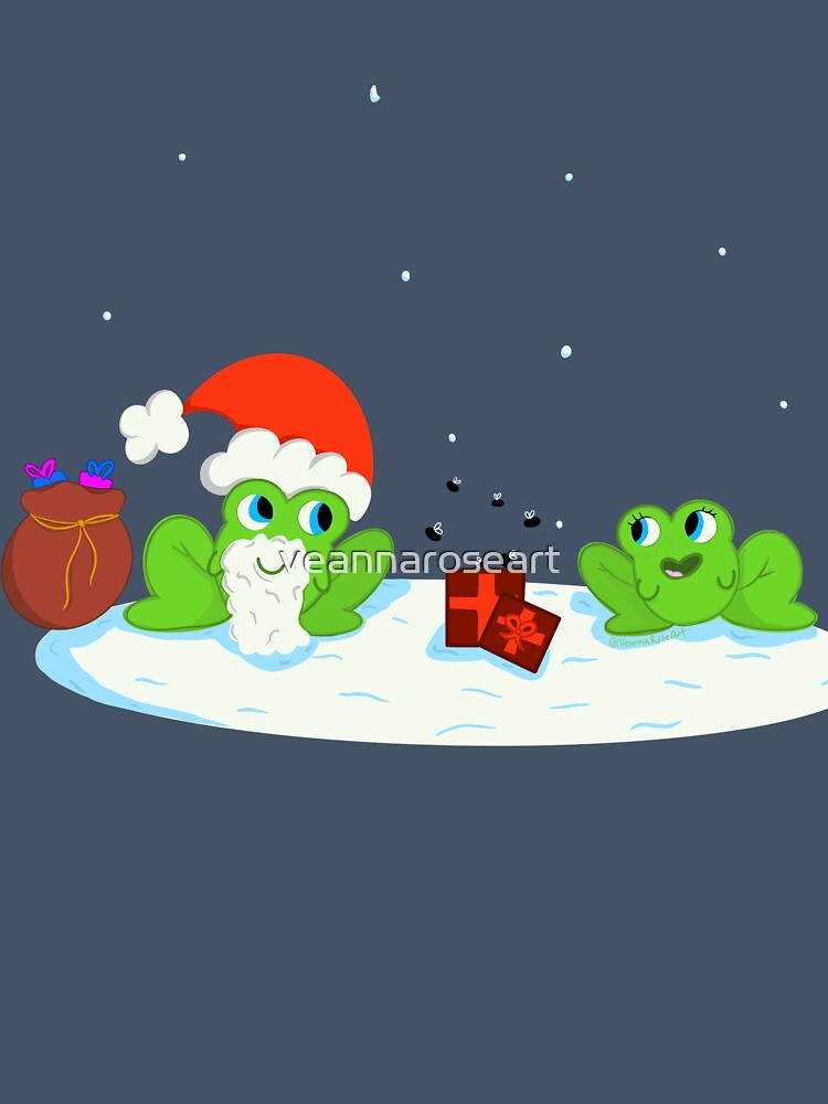 Cute Christmas frogs by veannaroseart