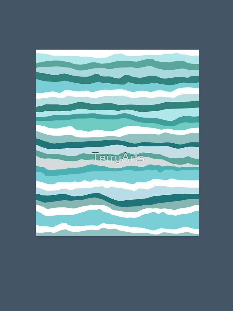 Abstract Ocean Horizontal Lines Coastal Style Decor Beachy Vibes Art 3 of 4 by Beachy