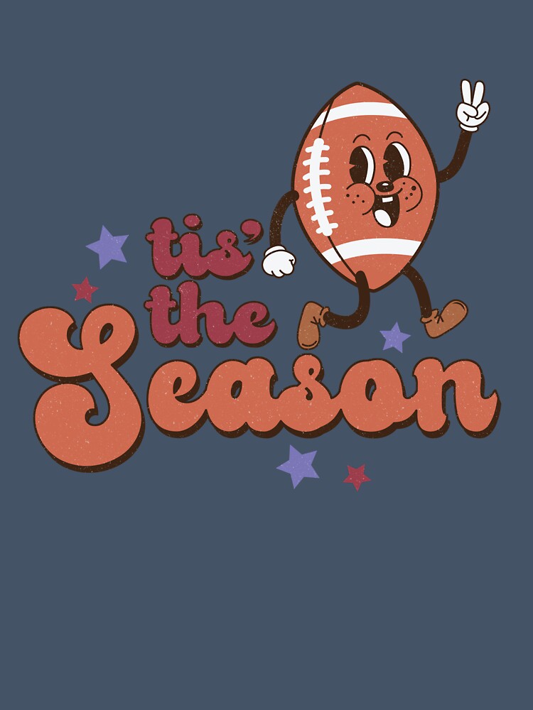 Tis the Season for Football, smiling football cartoon by andieartco