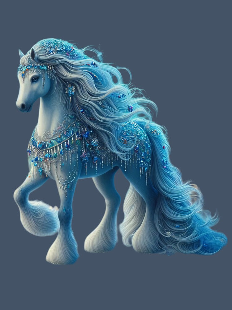 Enchanted Ice Stallion Art | Winter Jewel Horse Apparel & Decor by TheGaliyaStudio
